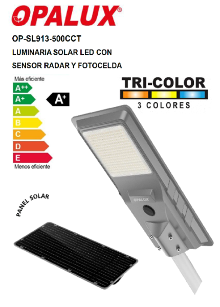 LUMINARIA SOLAR LED CON SENSOR Y FOTOCELDA
